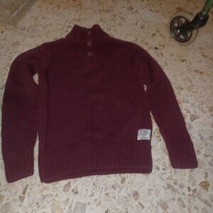 Aeropostale Men's Knit Sweater Small Burgandy & Black